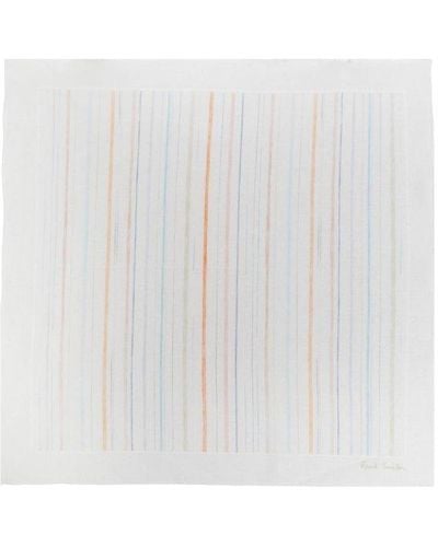 Paul Smith Striped Pattern Pocket Square - White
