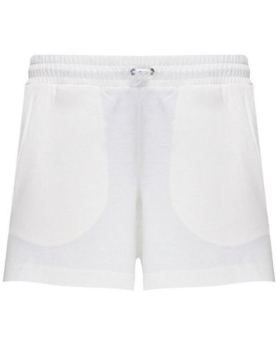 Moncler Logo Patch Drawstring Jersey Shorts - White