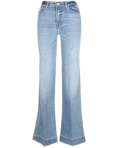 7 For All Mankind Logo Patch Flared Jeans - Blue