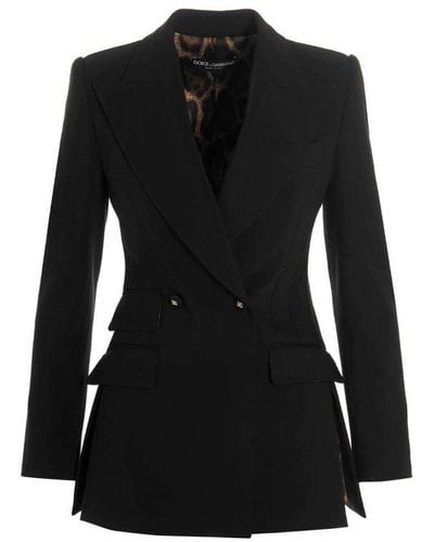 Dolce & Gabbana Double Breasted Tailored Blazer - Black