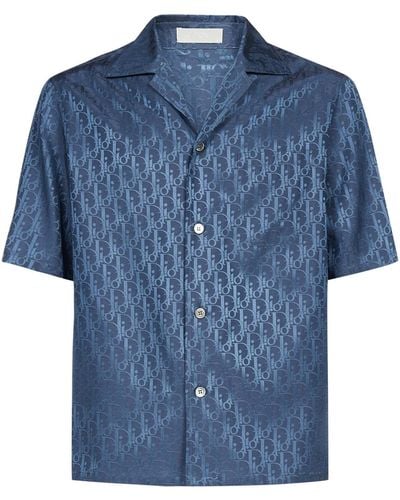 Dior Oblique Short Sleeve Shirt - Blue