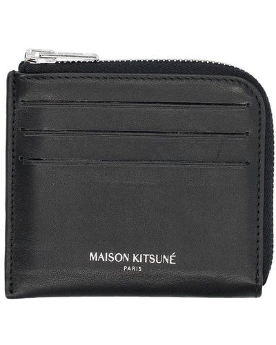 Maison Kitsuné Zipped Cardholder - Black