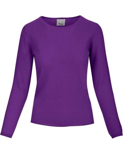 Allude Fine Knit Crewneck Sweater - Purple