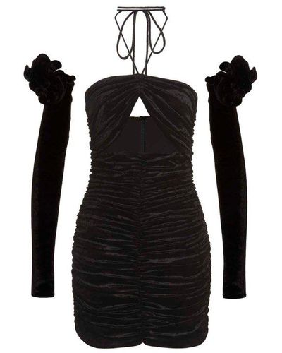 Magda Butrym Cut-out Ganthered Halterneck Dress - Black