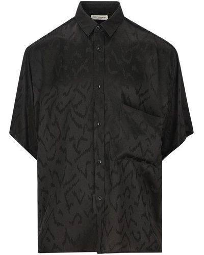 Saint Laurent Oversize Short-sleeved Shirt - Black