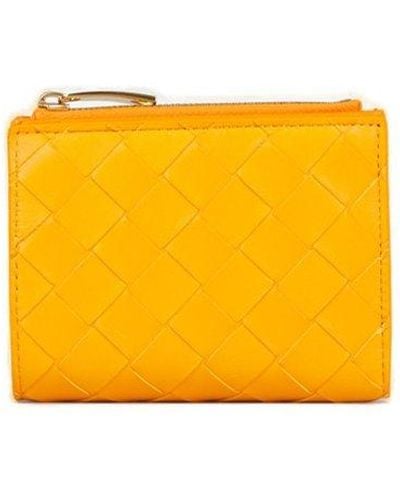 Bottega Veneta Bi-fold Zipped Wallet - Yellow