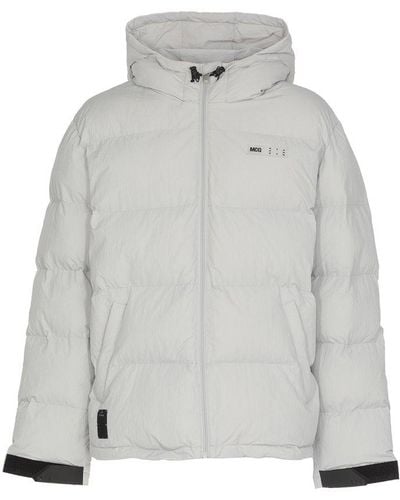 McQ Zipped Hooded Padded Jacket - Gray