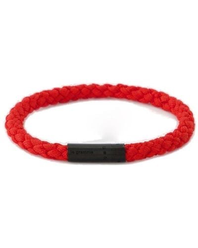 Le Gramme 5g Braided Logo-engraved Bracelet - Red