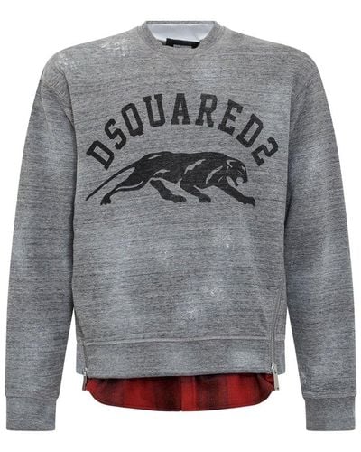 DSquared² Logo Printed Layered Sweatshirt - Grey