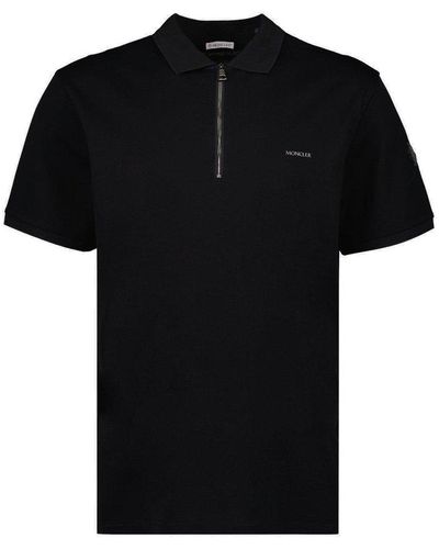 Moncler Zip-up Polo Shirt - Black