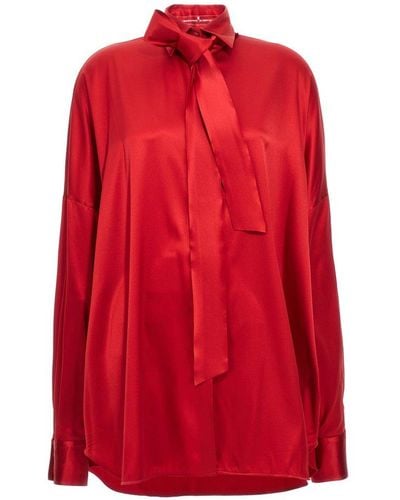 Ermanno Scervino Oversized Satin Shirt - Red
