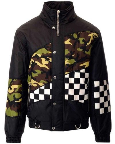 Celine Checked Camouflage Print Jacket - Black