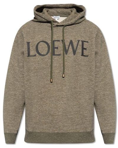 Loewe Hoodie With Logo, - Green