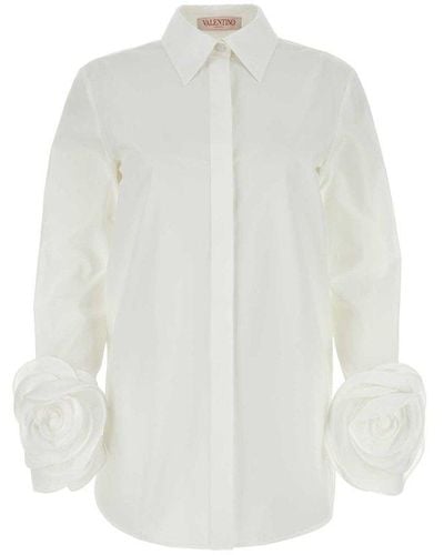 Valentino Buttoned Long-sleeved Shirt - White