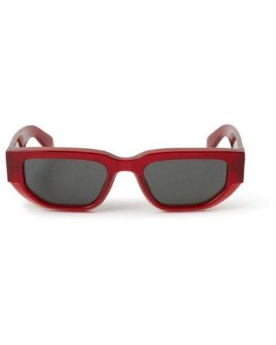 Off-White c/o Virgil Abloh Irregular Frame Sunglasses - Red