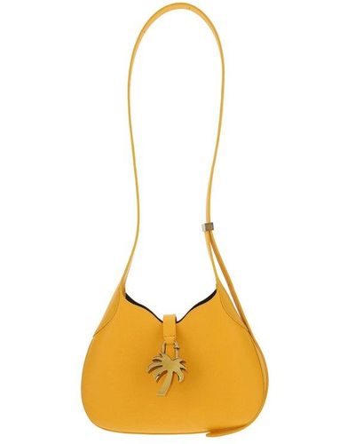 Palm Angels Logo Plaque Strapped Shoulder Bag - Yellow
