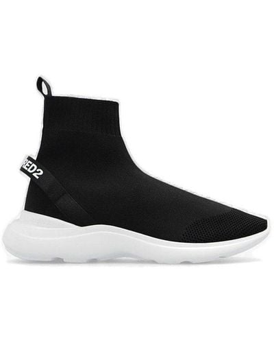 DSquared² ‘Fly’ Sneakers With Sock - Black