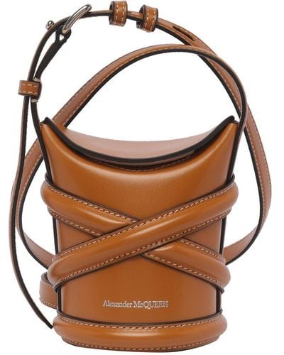Alexander McQueen The Curve Mini Crossbody Bag - Brown