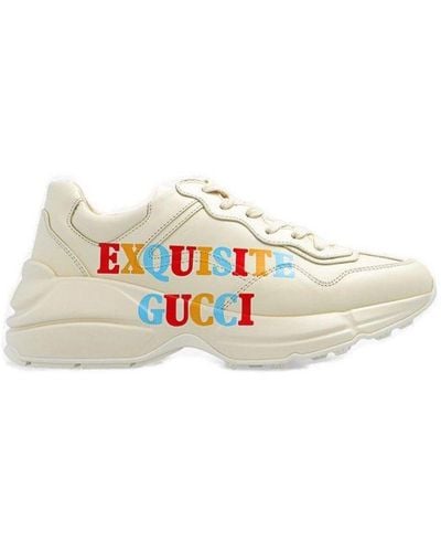 Gucci Rhyton Exquisite Leather Trainer - Natural