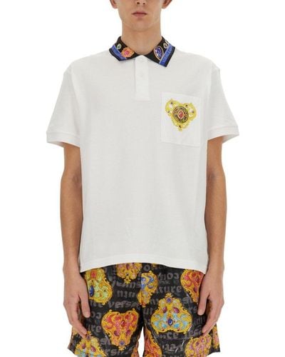 Versace Heart Couture Short-sleeved Polo Shirt - White