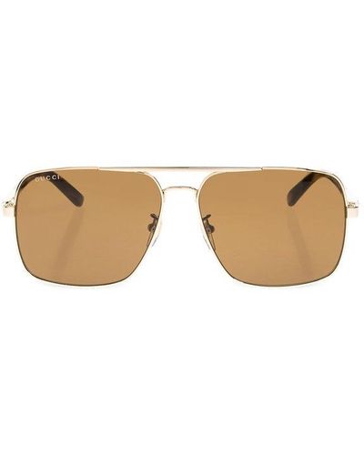 Gucci Navigator Frame Sunglasses - Natural