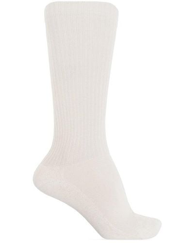 Rick Owens Socks With Logo, - White