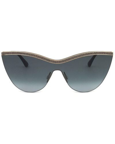 Jimmy Choo Cat-eye Frame Glittered Sunglasses - Grey
