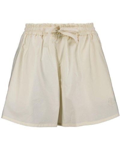 Moncler Elastic Waistband Flared Shorts - Natural