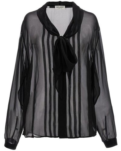 Saint Laurent Transparent Muslin Shirt - Black