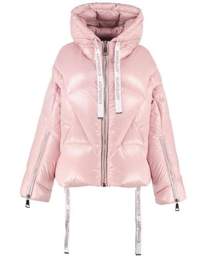 Khrisjoy Quilted Zip-up Shiny Puffer Jacket - Pink