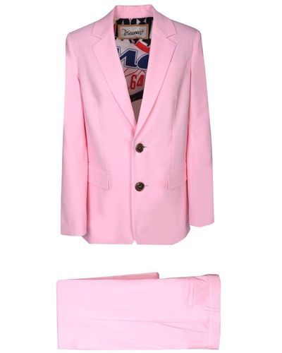 DSquared² Tailored Single-breast Two-piece Suit - Pink