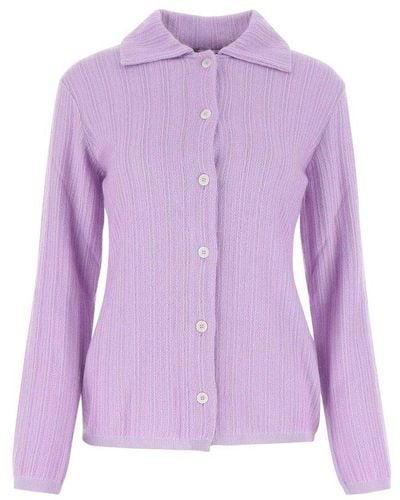 Marco Rambaldi Buttoned Knitted Shirt - Purple