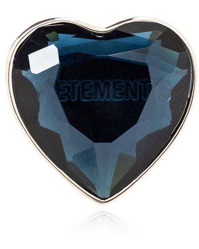 Vetements Heart-shaped Ring, - Blue