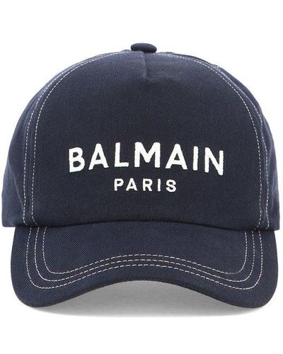 Balmain Baseball Cap With Logo - Blue