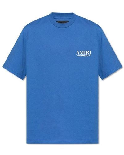 Amiri Logo Printed Crewneck T-shirt - Blue
