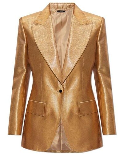 Tom Ford Blazer With Closed Lapels, - Brown