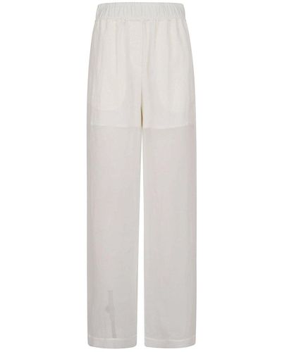 Brunello Cucinelli High-waisted Wide Leg Trousers - White