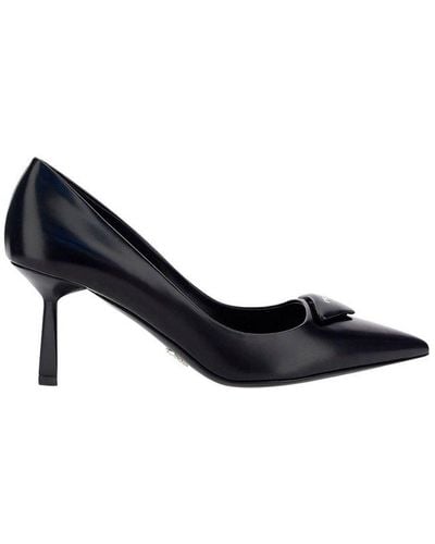 Prada Pointed Toe Slip-on Pumps - Black