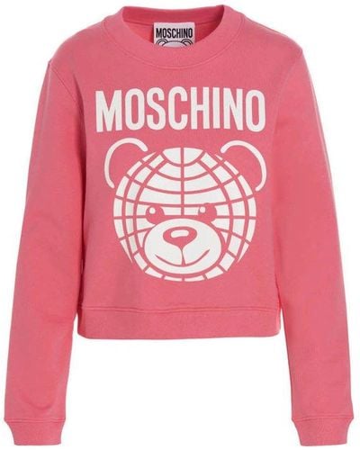 Moschino Graphic Printed Crewneck Sweatshirt - Pink