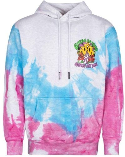 Market Smiley Beyond Space And Time Tie-dyed Drawstring Hoodie - Multicolour