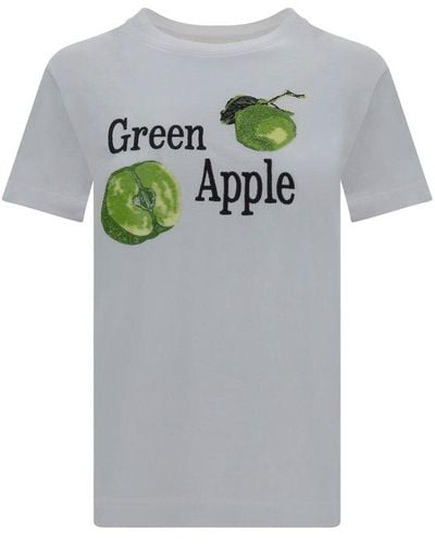 Sportmax Graphic Embellished Crewneck T-shirt - Grey