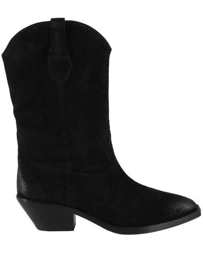 Ash Dalton Pointed Toe Boots - Black