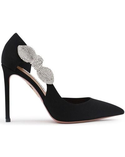 Aquazzura Embellished Pointed Toe Court Shoes - Black