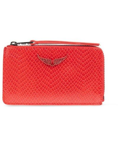 Zadig & Voltaire Leather Card Case, - Red