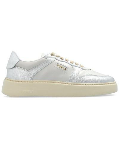 Furla Round-toe Lace-up Sneakers - White