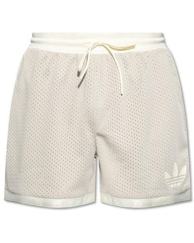 adidas Originals Logo-printed Drawstring Shorts - White