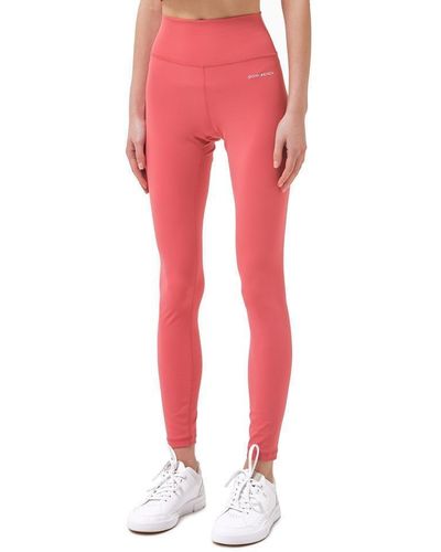 Sporty & Rich Logo Printed High-waisted Leggings - Red