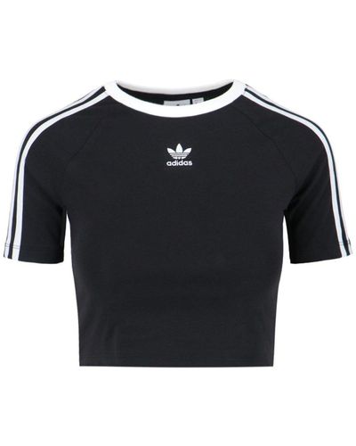 adidas Originals 3-stripes Cropped T-shirt - Black