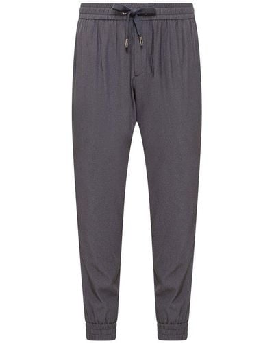 Dolce & Gabbana Drawstring Tapered Track Trousers - Blue