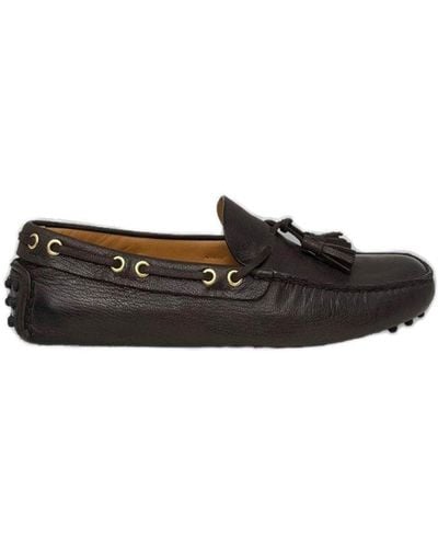 Car Shoe Knot-tie Detail Loafers - Black